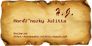 Horánszky Julitta névjegykártya